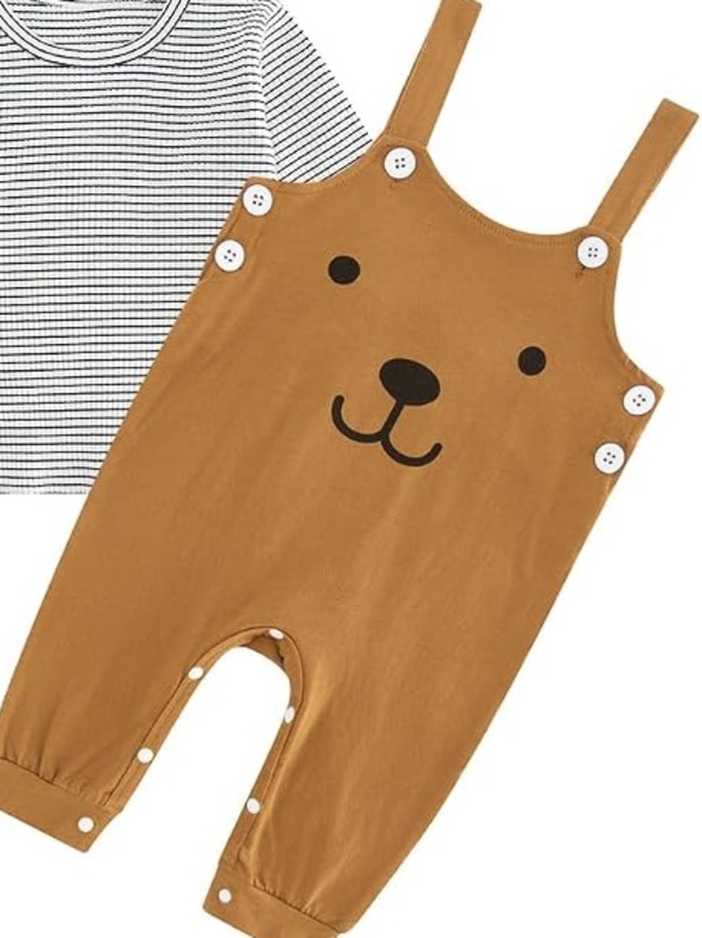 12M Bear Face Brown Baby Romper